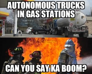 autonomous trucks in gas stations