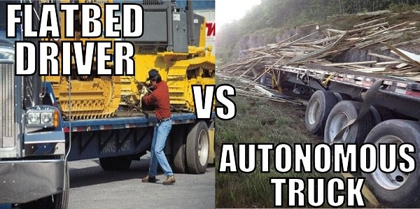 flatbed driver vs autonomous truck